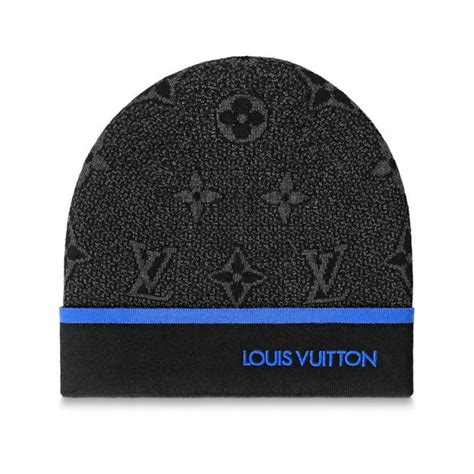 lv blue monogram|blue Lv monogram beanie.